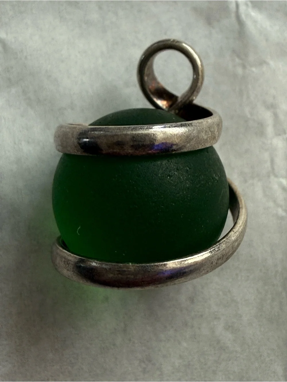 Green Sea Glass Orb Pendant Necklace - Unbranded